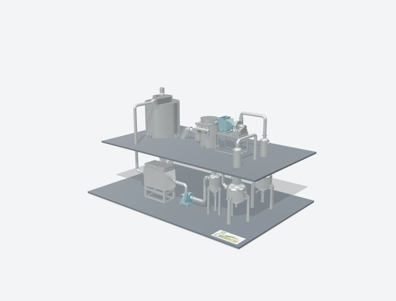 Closed-Loop Centrifugal Spray Dryer with Solvent Recovery 3D model preview