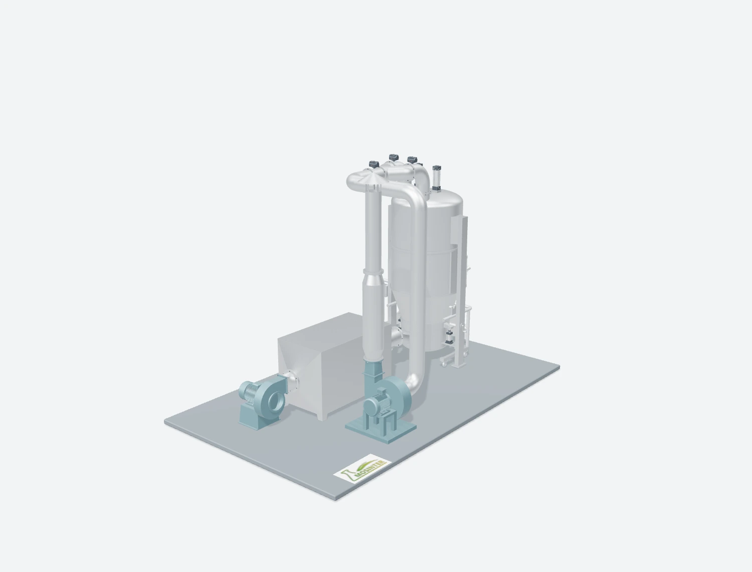 Предварительный просмотр 3D-модели высокоэффективной сушилки с псевдоожиженным слоем