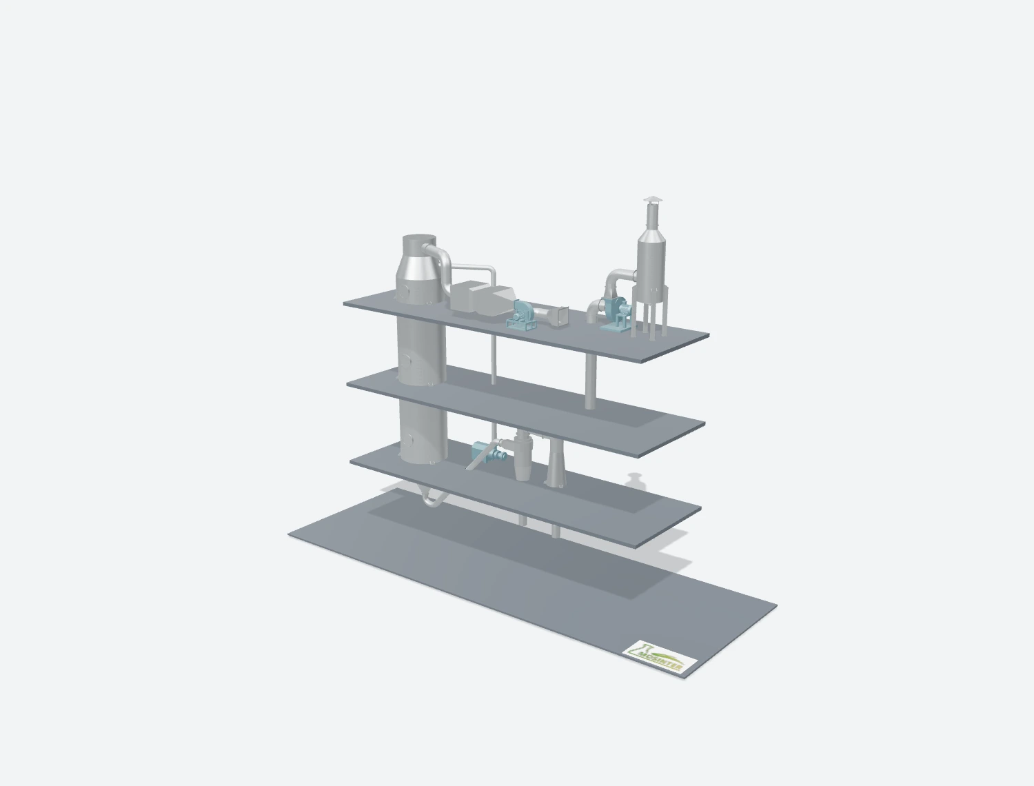 Pressure spray dryer 3D model preview