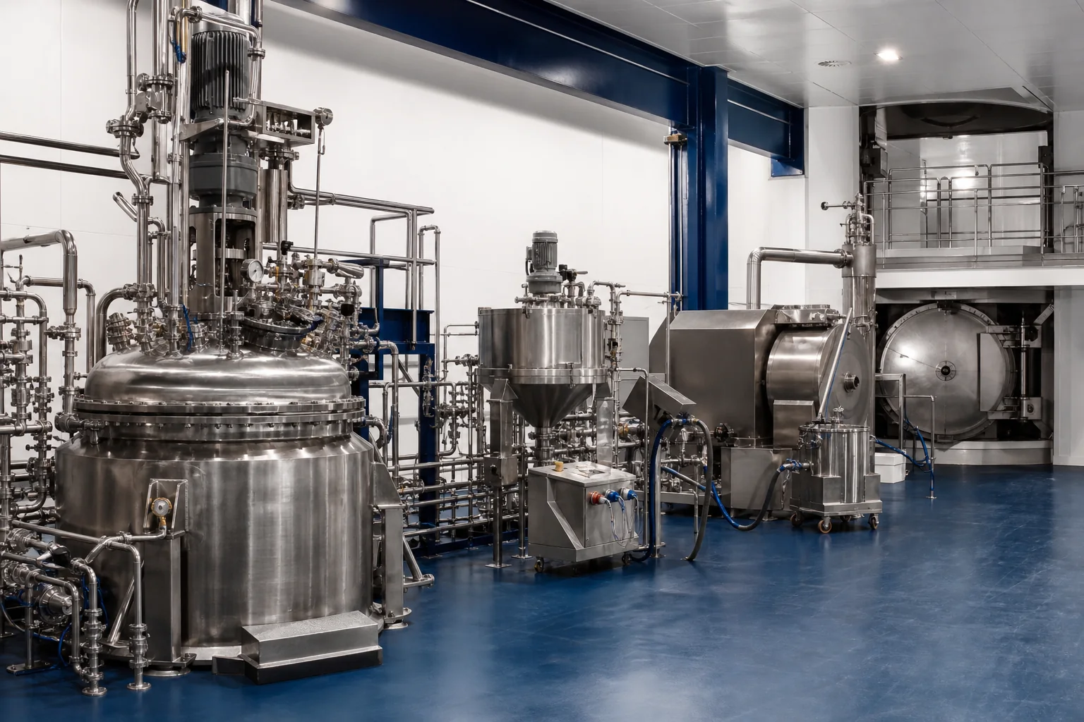Pharmaceutical and API reaction crystallization and drying equipment