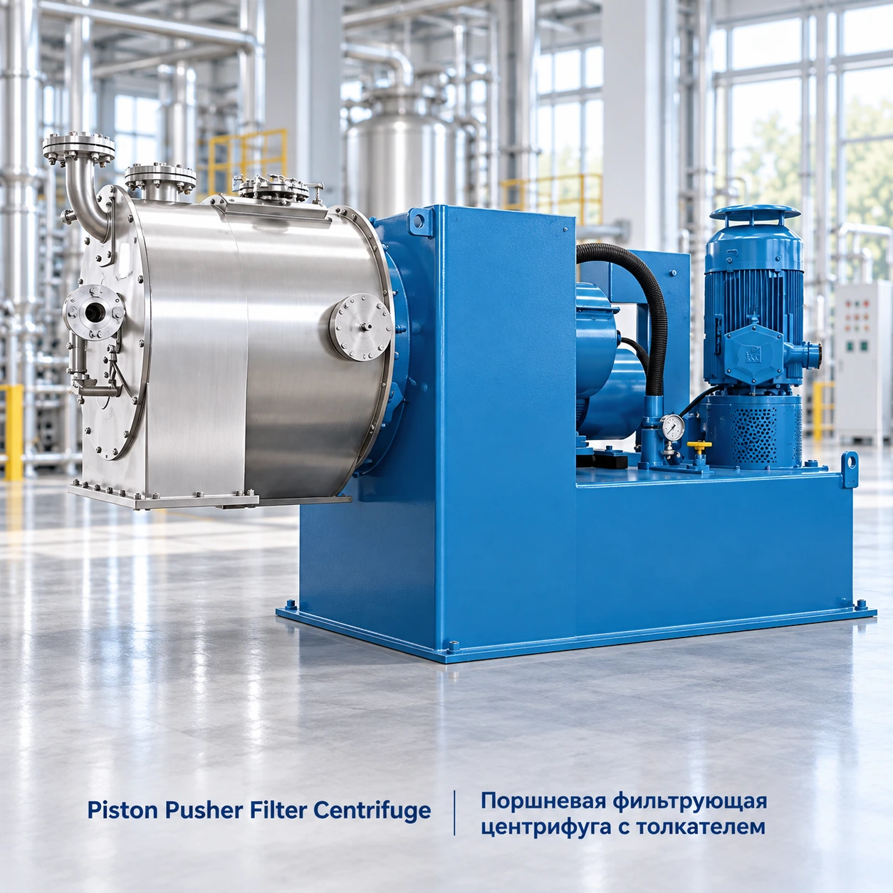 Continuous Two-Stage Pusher Filtration Centrifuge