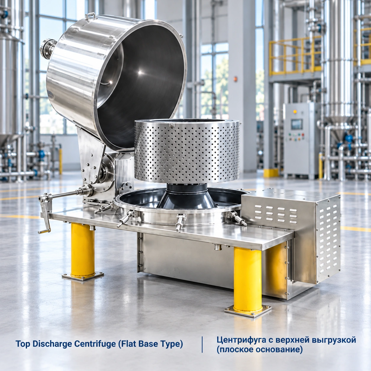 Hygienic Flat-Plate Top-Discharge Filtration Centrifuge