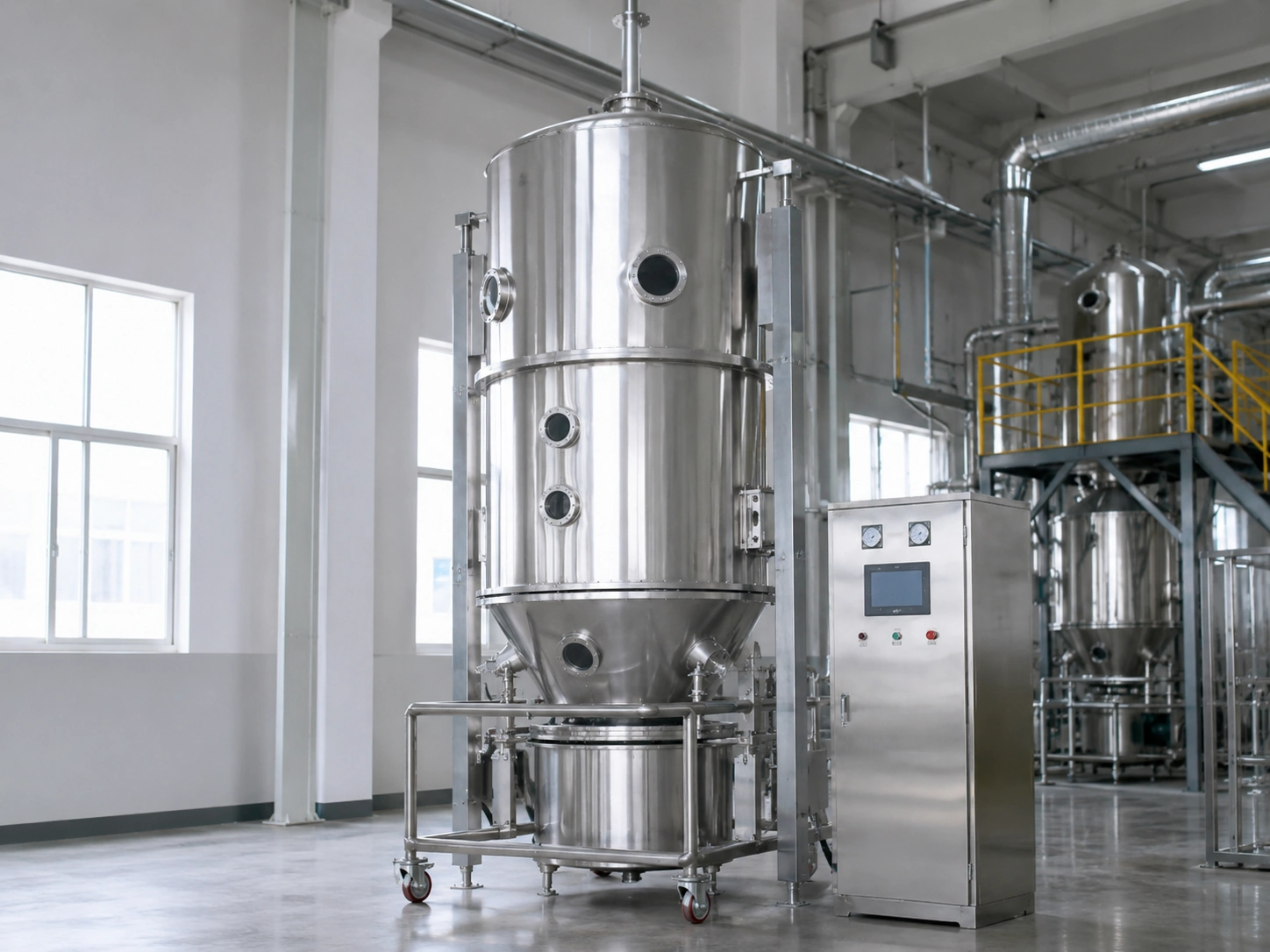 Vertical Fluid Bed Dryer for Powders and Granules