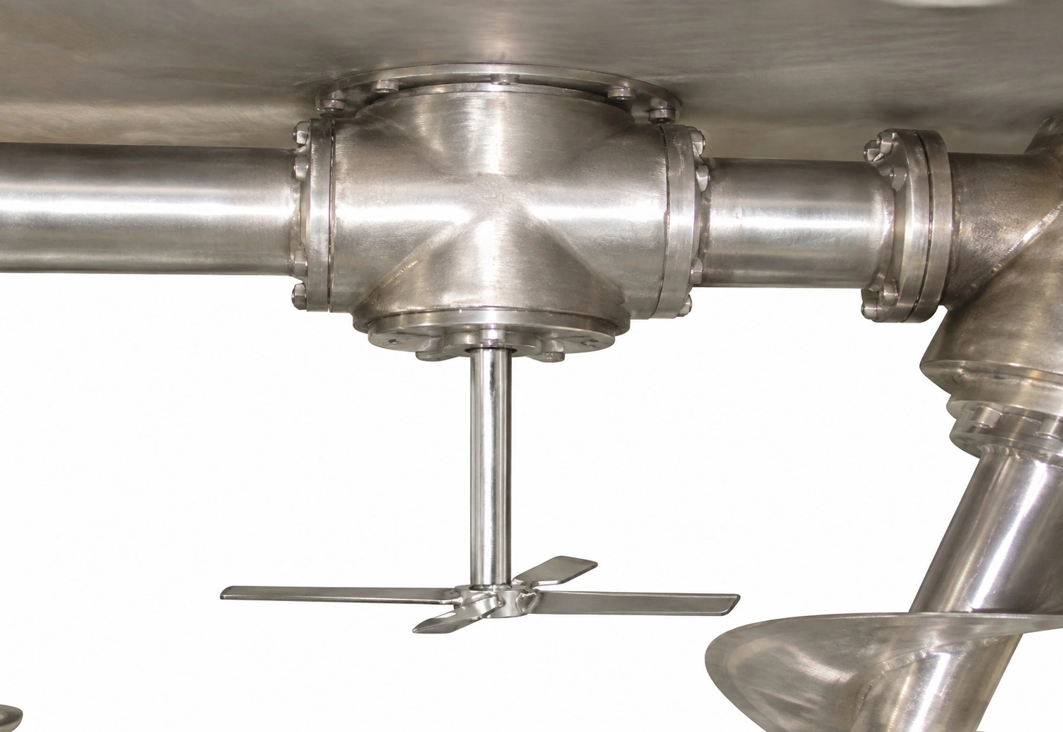Liquid spray system for conical screw mixer